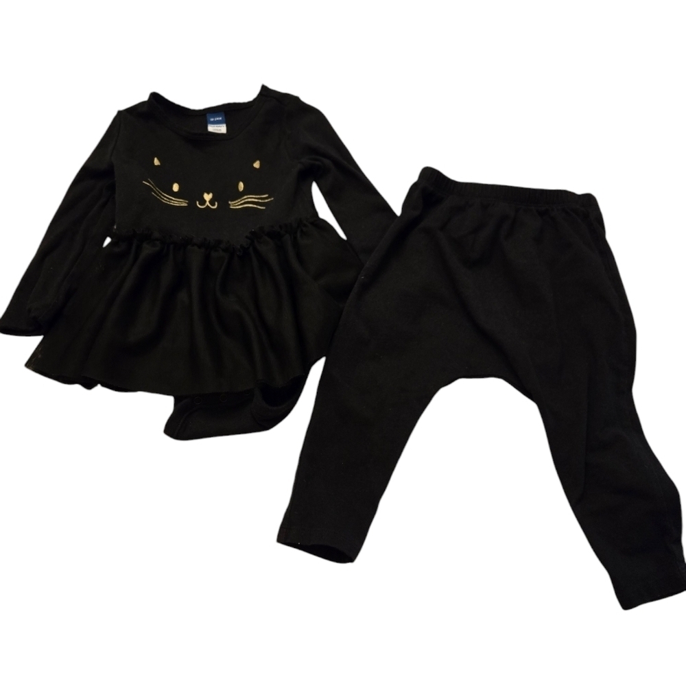 Old Navy Black Toddler Cat Outfit 18-24